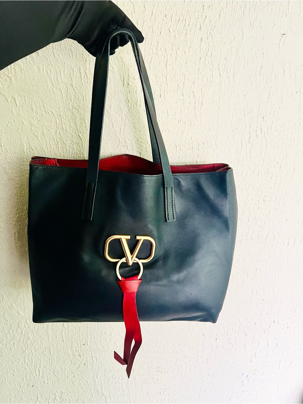 Valentino Garavani VRING Leather Tote Bag